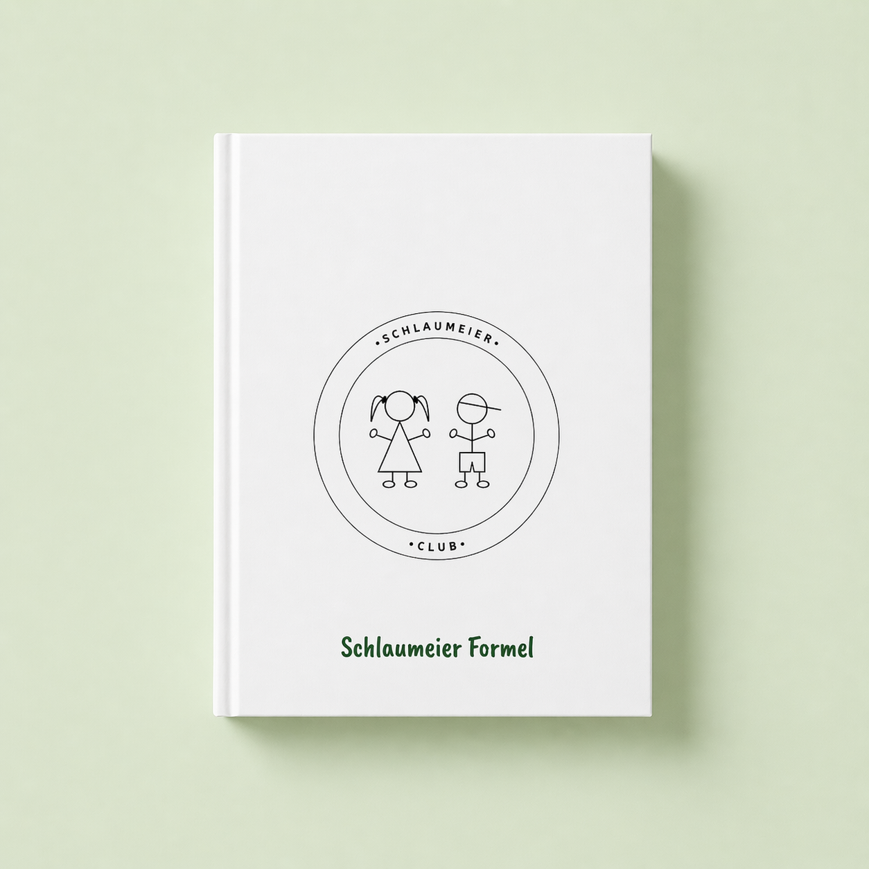 Weißes Buch Schlaumeier Formel mit Logo
